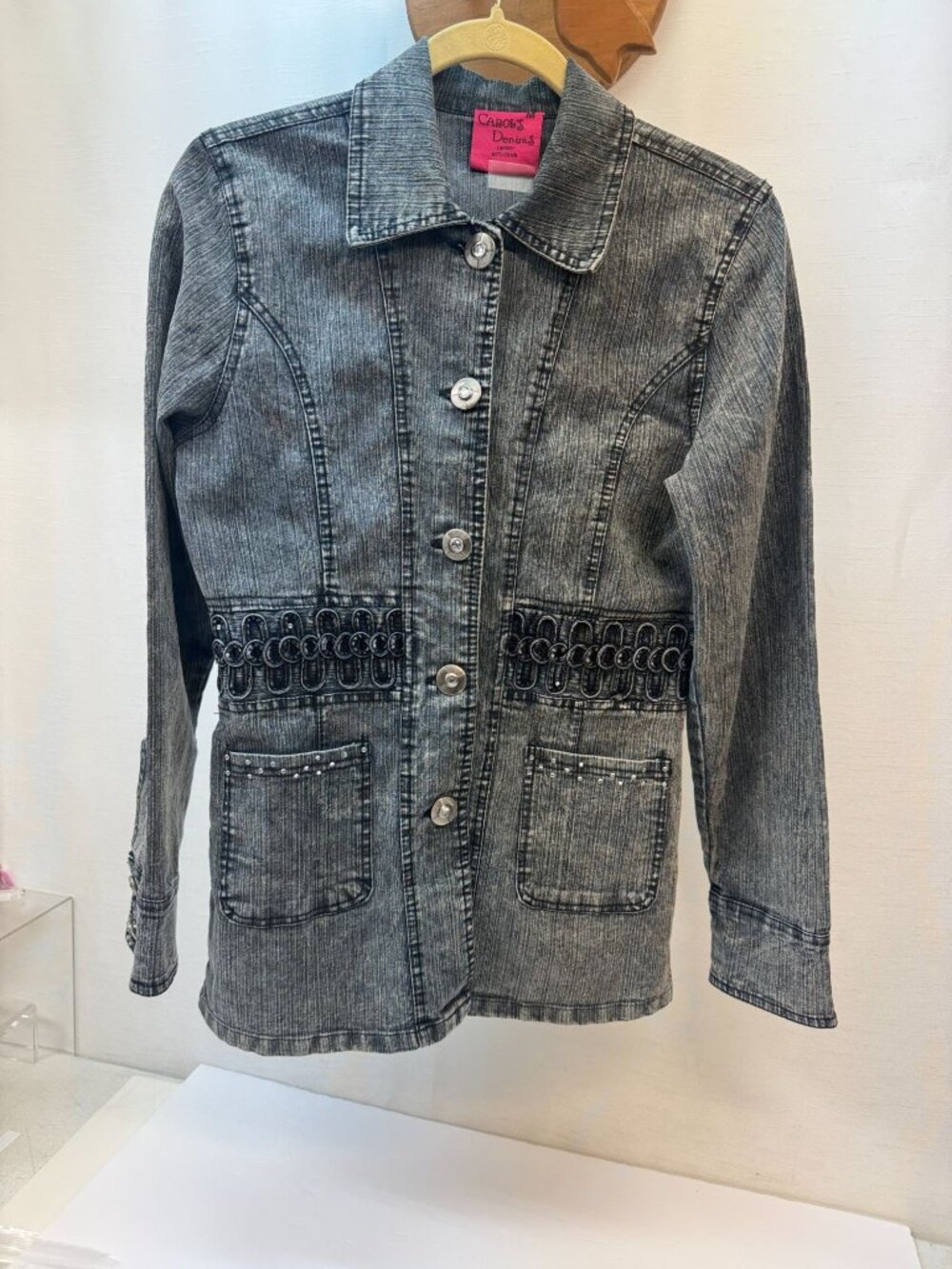 Womans Denim- M Jacket /Shirt  Black  1990's VTG.
